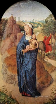 ハンス・メムリンク Painting - 風景の中の聖母子 ロスチャイルド オランダ ハンス メムリンク